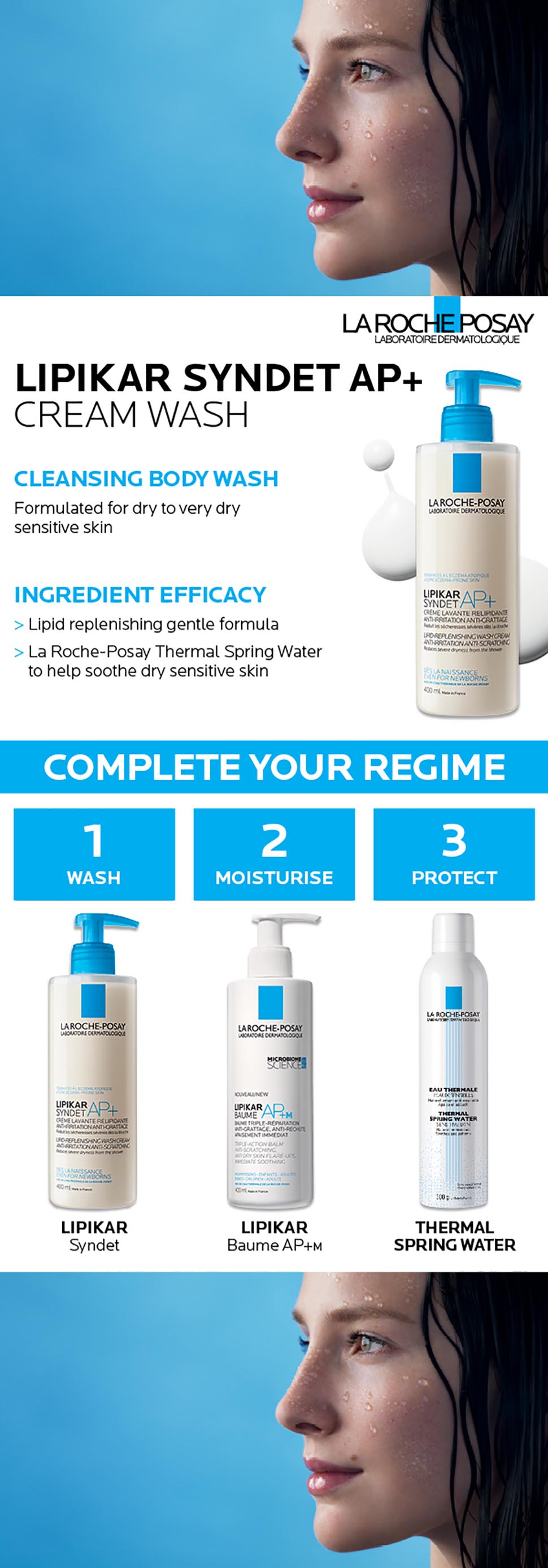 Buy La RochePosay Lipikar Syndet AP+ Cream Wash 400ml Online at